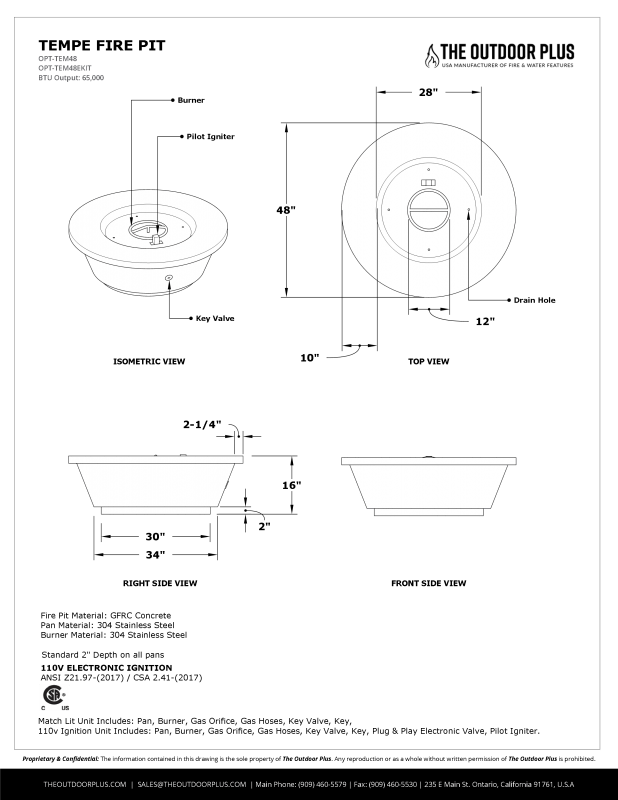 The Outdoor Plus Tempe Concrete Fire Pit