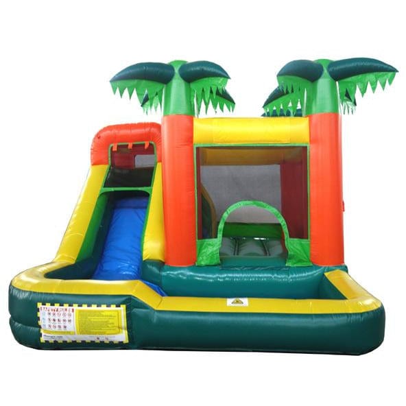 15' Palm Tree Combo Moonwalk Jump House with Water Slide