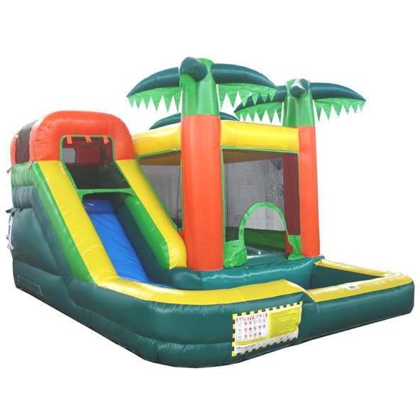 15' Palm Tree Combo Moonwalk Jump House with Water Slide