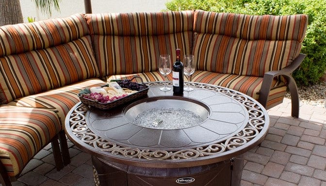 AZ Patio Heaters Outdoor Rectangular Aluminum Propane Fire Pit with Scroll Design